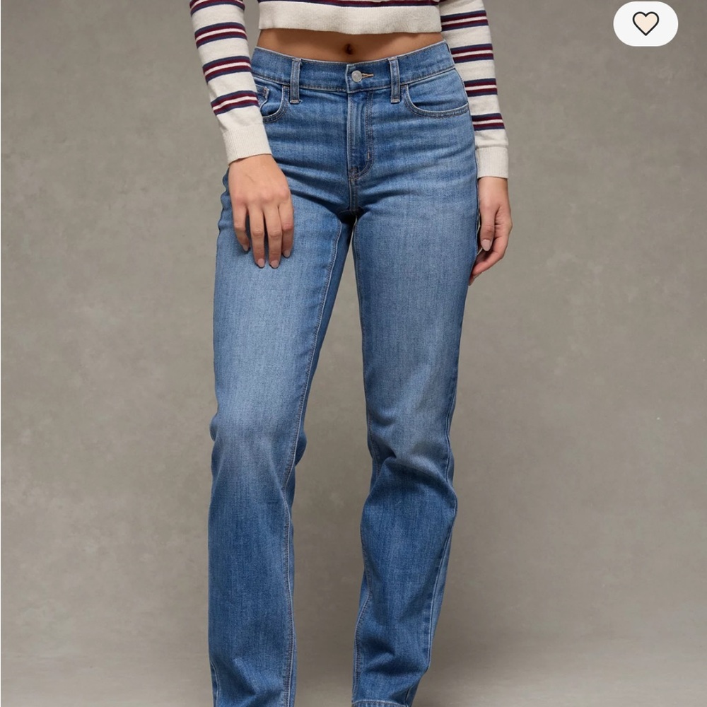 AE Stretch High Waisted Straight Jean | Indigo | Size 0
